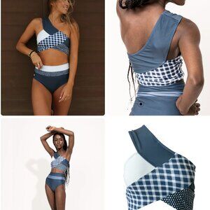 NWOT Nani Swimwear Palaka Patchwork Crop Sz Medium